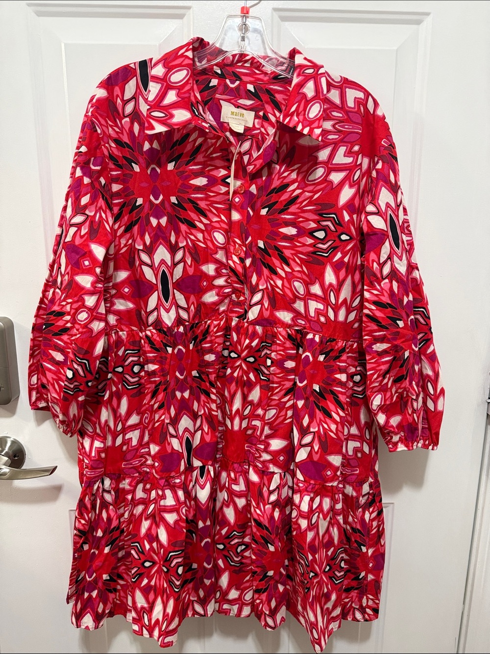 Maeve by Anthropologie The Bettina Tiered Mini dress Cotton Sz L